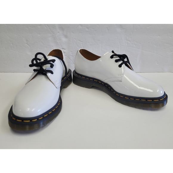 Dr Martens White Patent Leather Oxford Shoes 26754 Women's Size 8